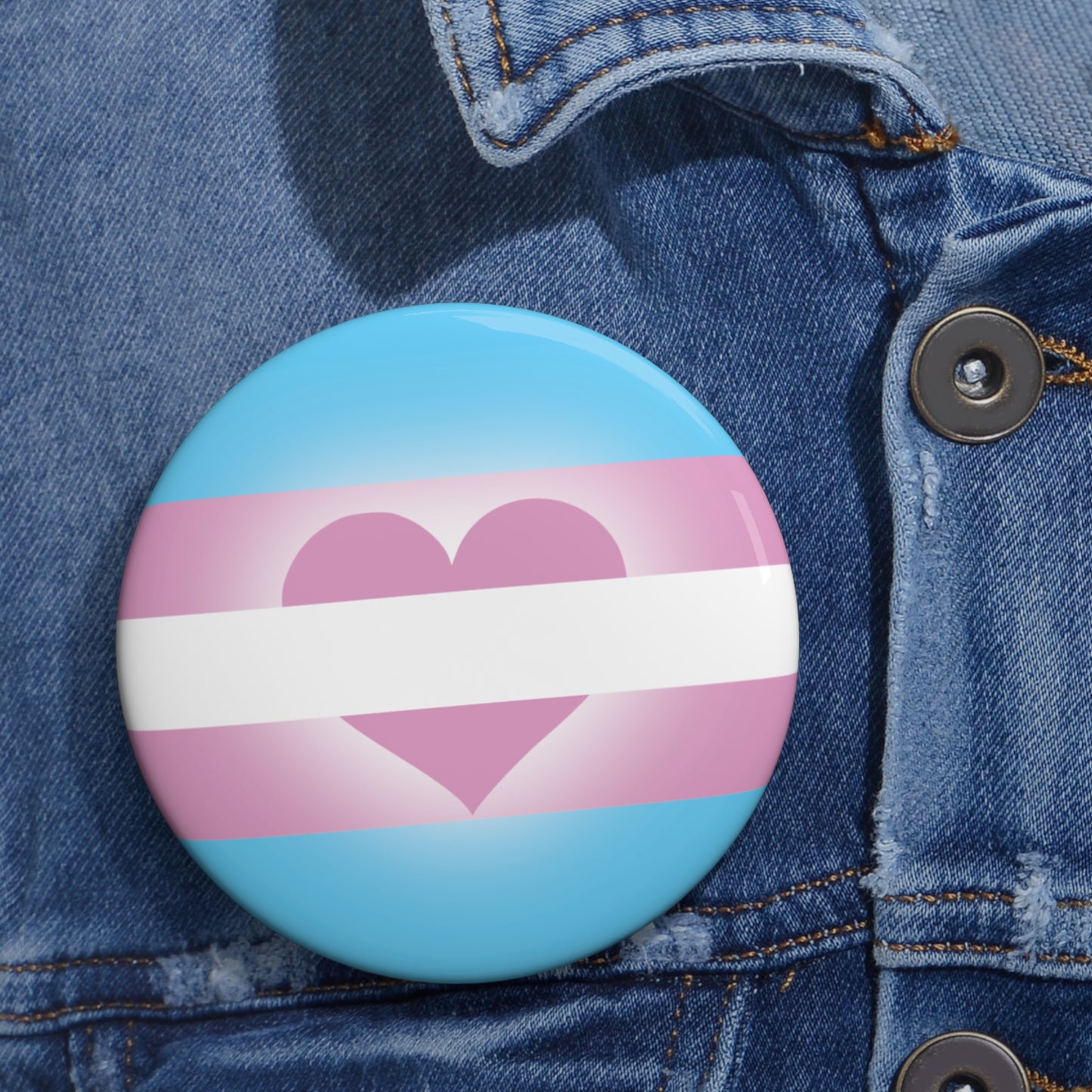 Trans Support Pride Flag Button