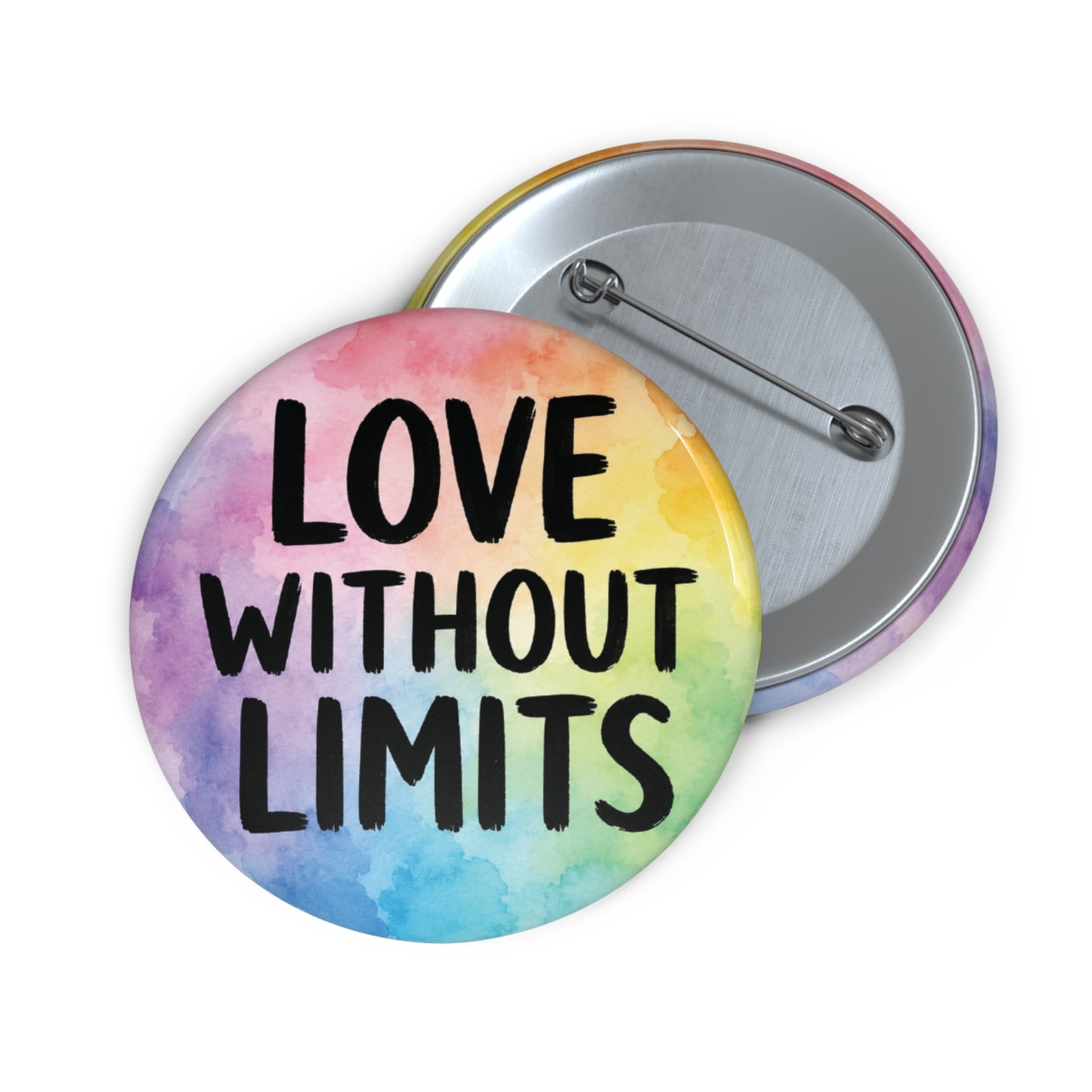 Love Without Limits | Watercolor Pride Button