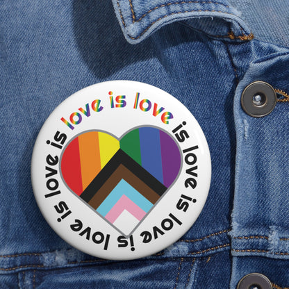 Love Is Love Is Love | Pride Heart Button