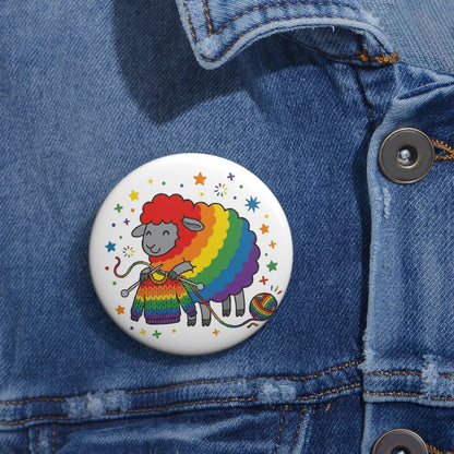 Proud Sheep | Rainbow Knitting Pride Button