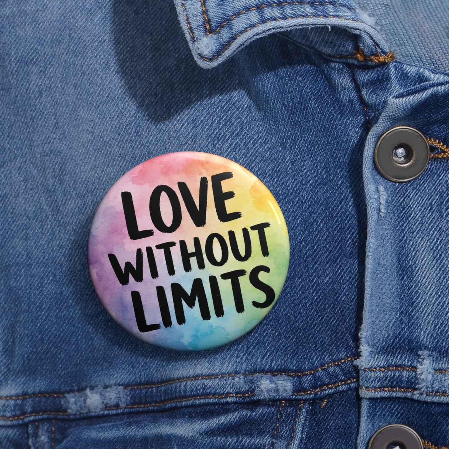 Love Without Limits | Watercolor Pride Button