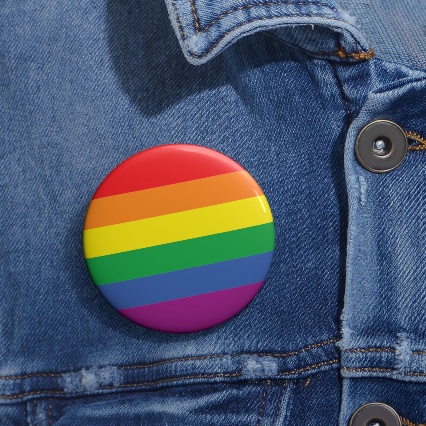 Gay Pride Flag Button