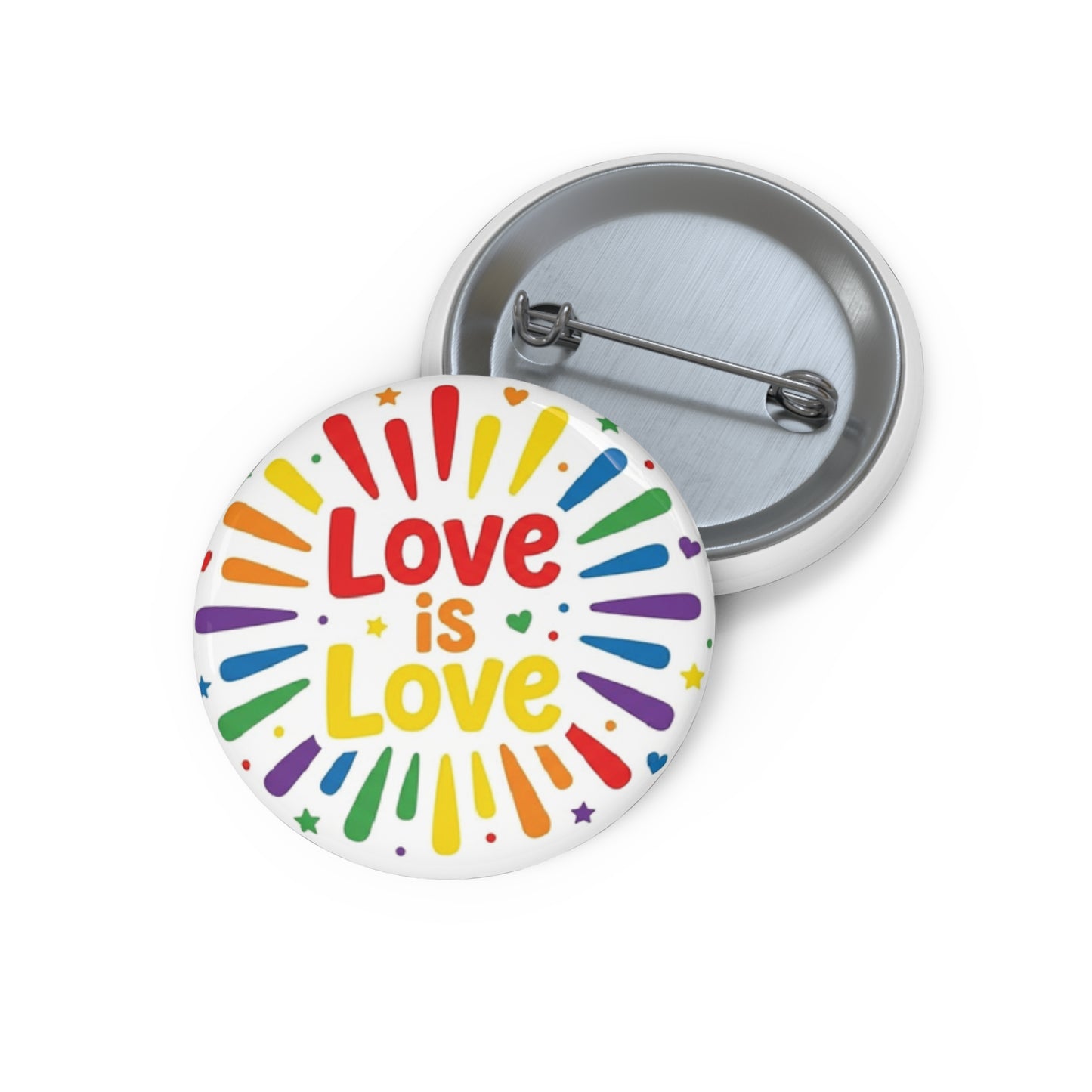 Love Is Love | Rainbow Starburst Pride Button