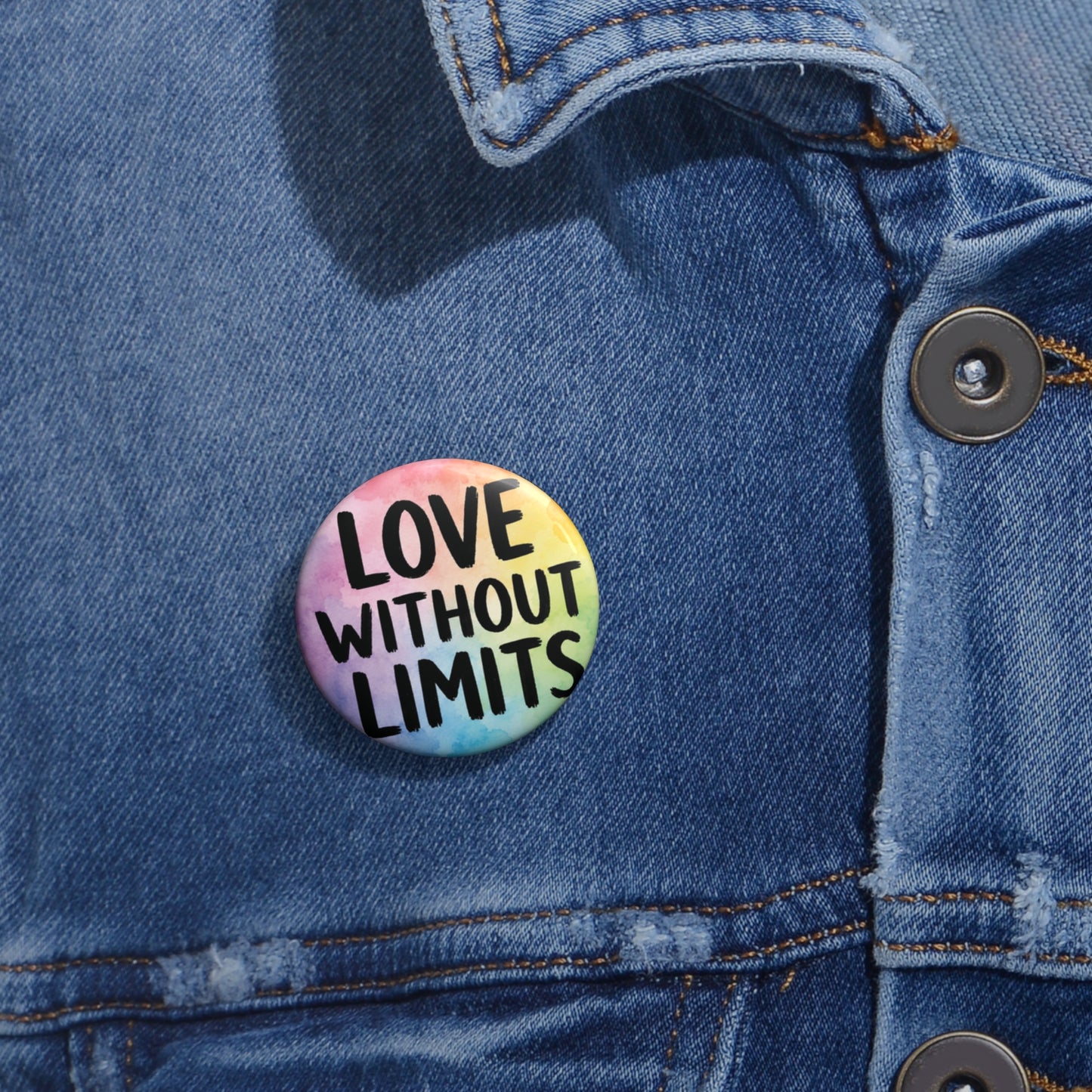 Love Without Limits | Watercolor Pride Button