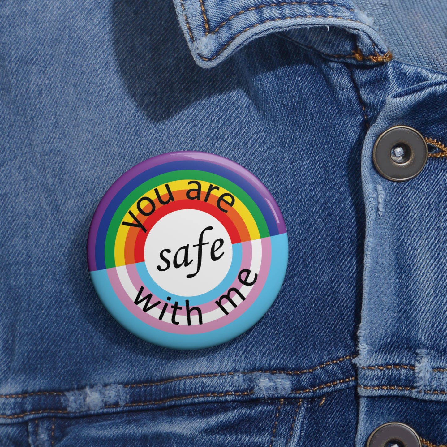 You Are Safe With Me | Pride Ally Button