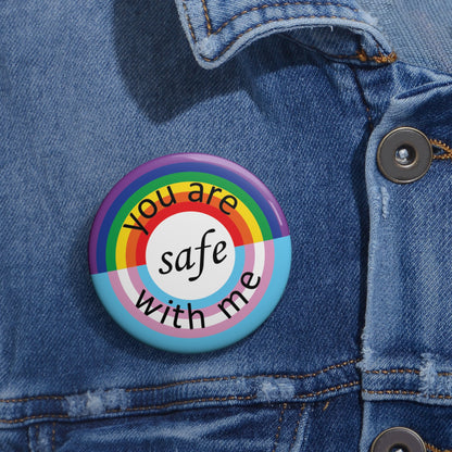 You Are Safe With Me | Pride Ally Button