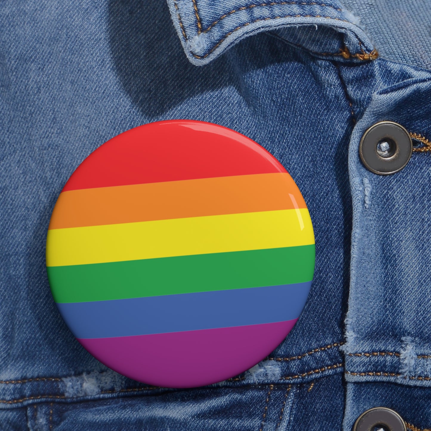 Gay Pride Flag Button