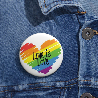 Love is Love | Rainbow Heart Pride Button
