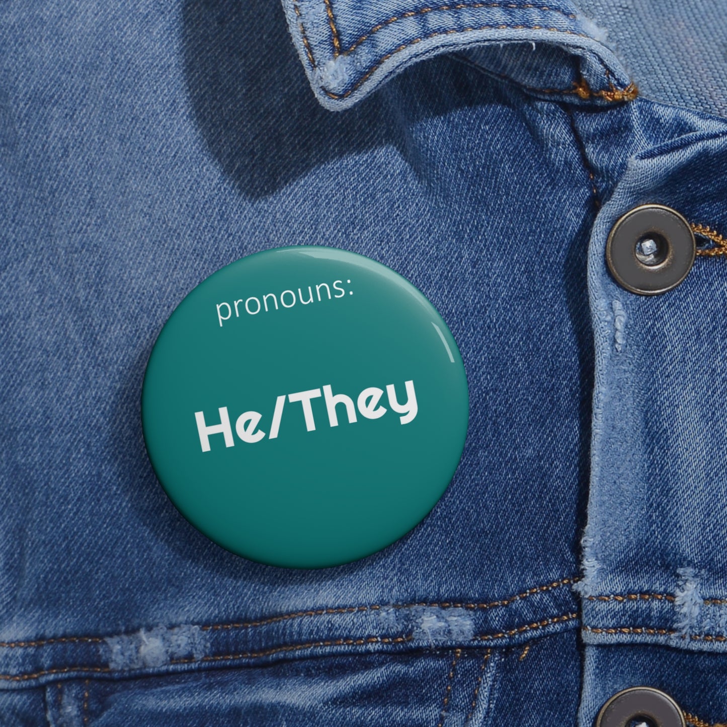 He/They | Pronoun Pin | Pride Button