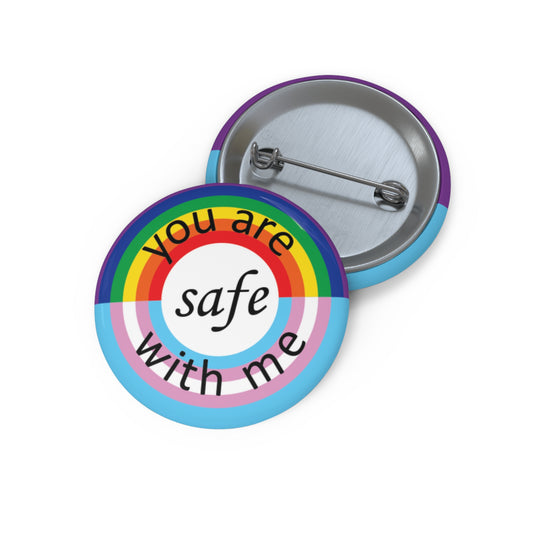 You Are Safe With Me | Pride Ally Button