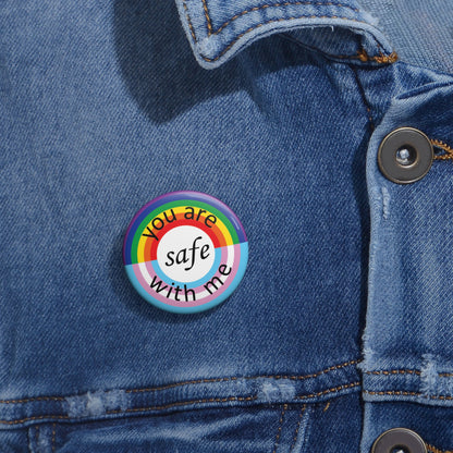 You Are Safe With Me | Pride Ally Button