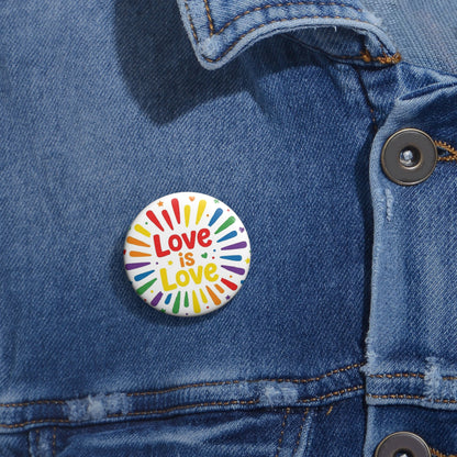 Love Is Love | Rainbow Starburst Pride Button