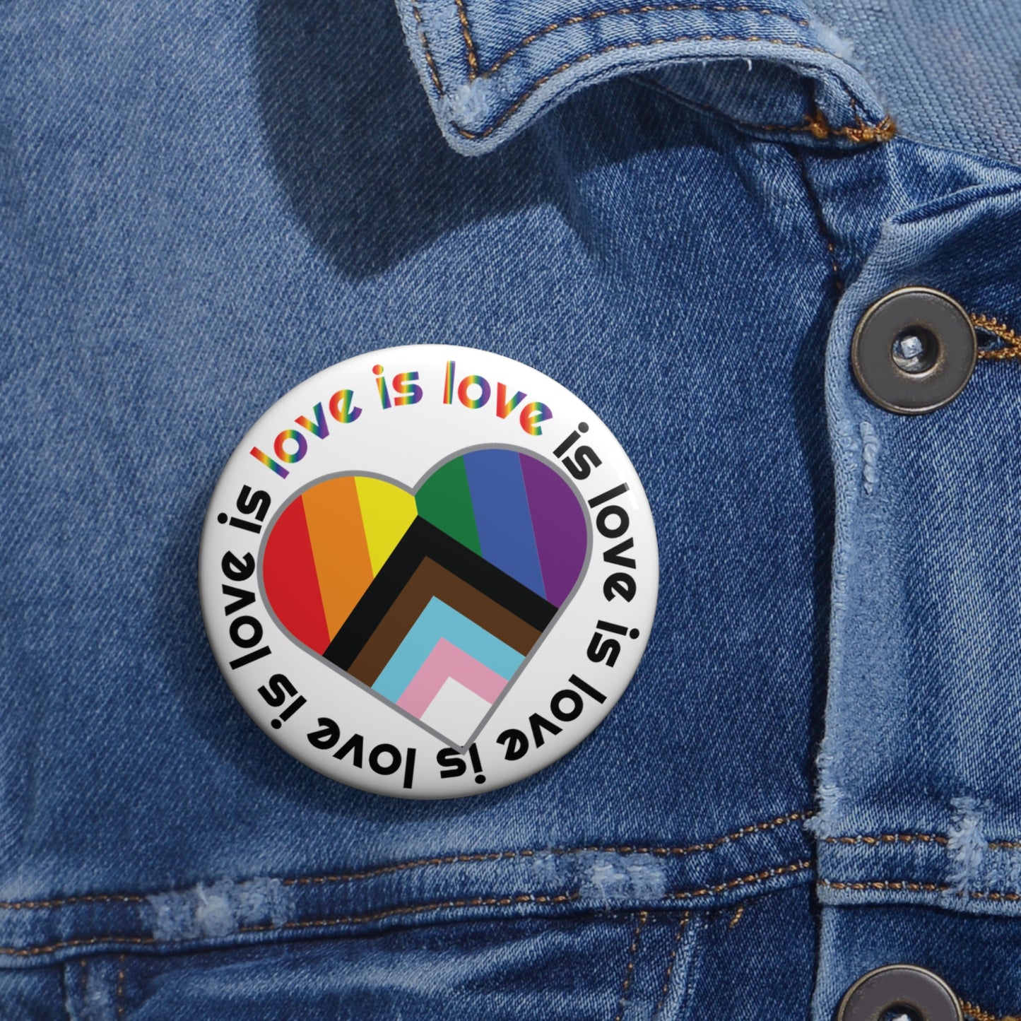 Love Is Love Is Love | Pride Heart Button