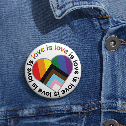 Love Is Love Is Love | Pride Heart Button