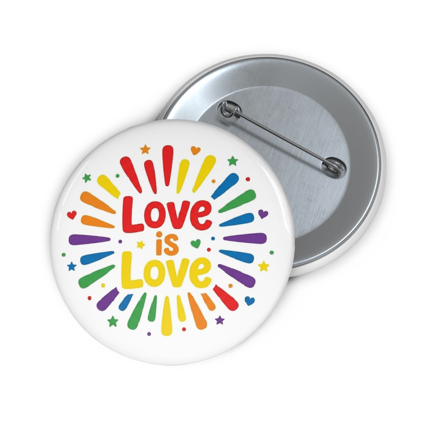Love Is Love | Rainbow Starburst Pride Button