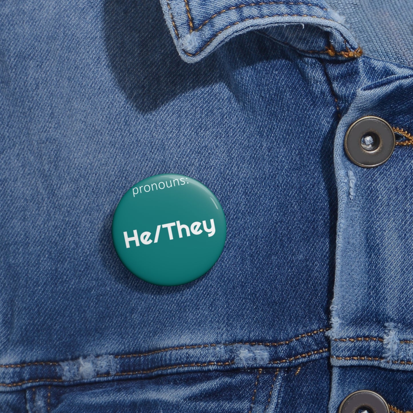 He/They | Pronoun Pin | Pride Button