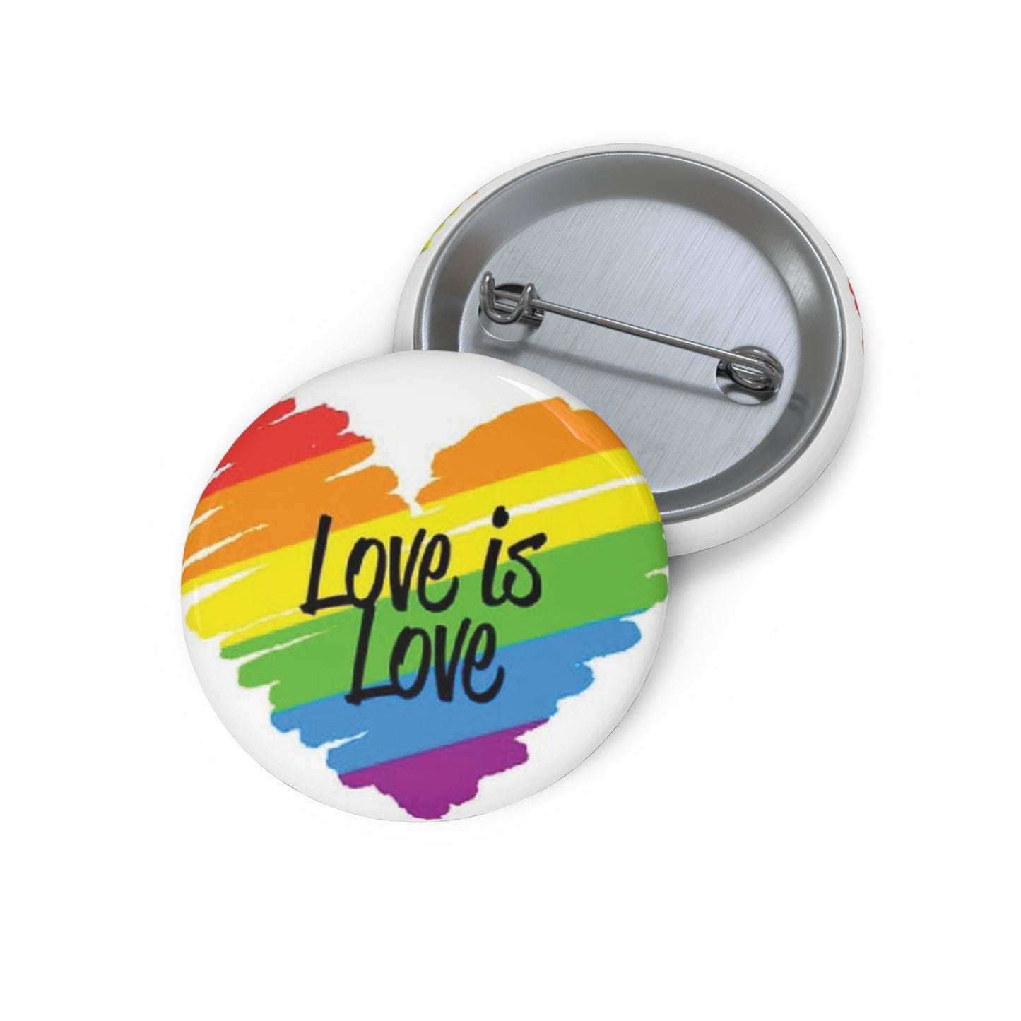 Love is Love | Rainbow Heart Pride Button