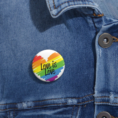 Love is Love | Rainbow Heart Pride Button