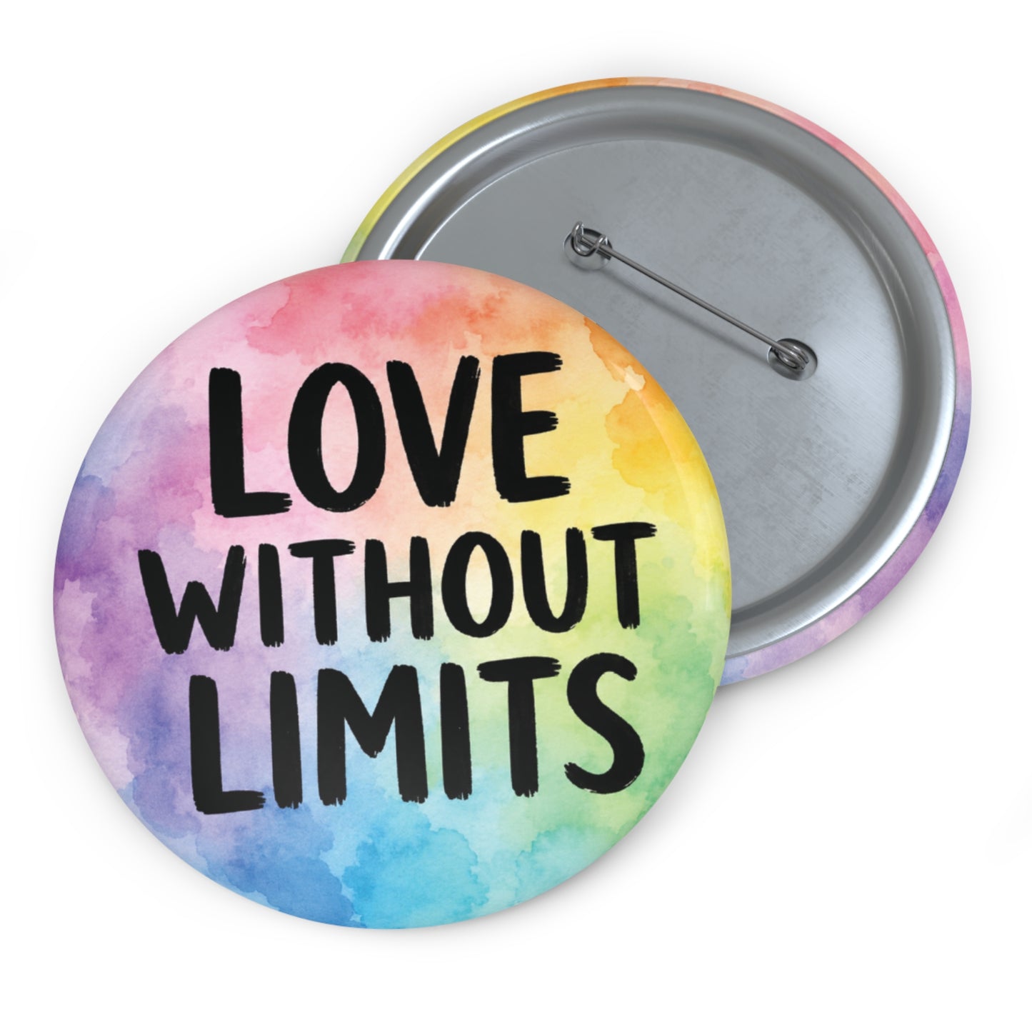 Love Without Limits | Watercolor Pride Button
