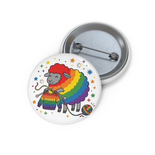 Proud Sheep | Rainbow Knitting Pride Button